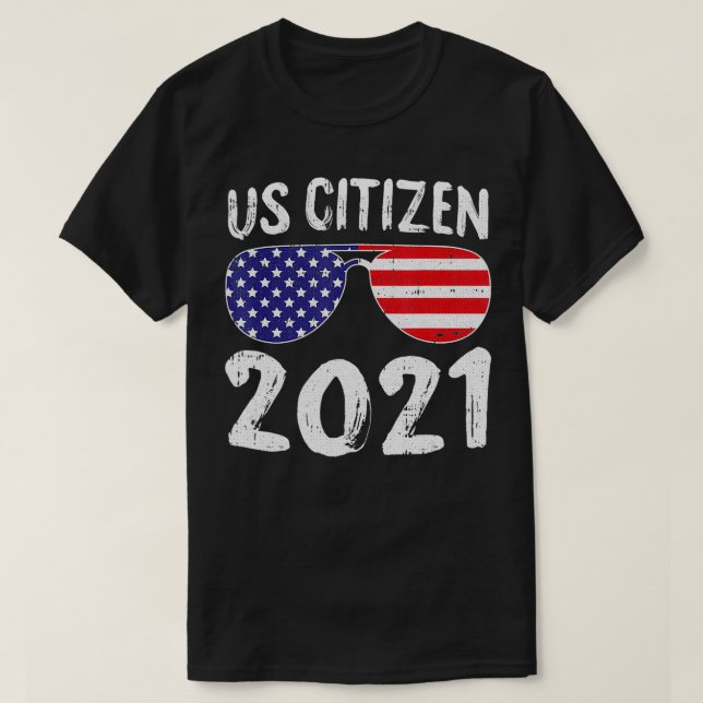 US-Bürger 2021 4. Juli Coole amerikanische Flagge  T-Shirt (Design vorne)