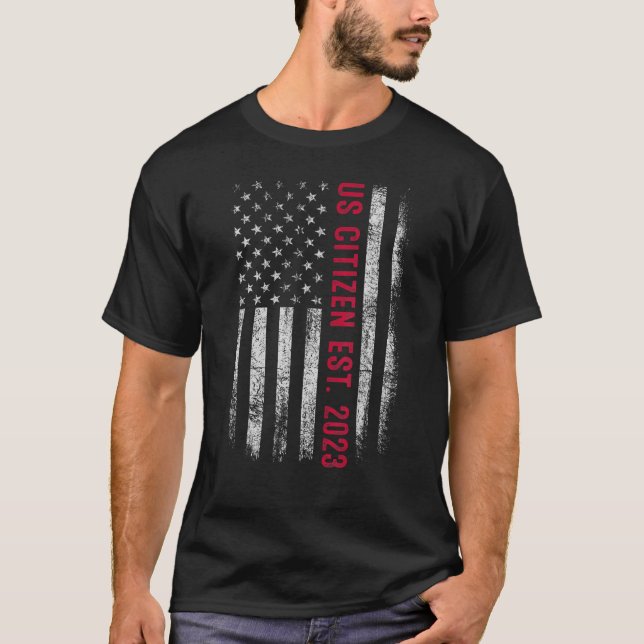 US-Bürger Est. 2023 USA Citizenship Gift American T-Shirt (Vorderseite)
