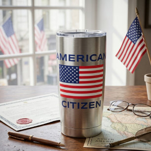 US-Bürger Fette USA-Flagge Thermotasse Thermobecher
