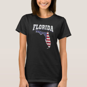 US-Bürger Stolz Amerika Staatsflagge Landkarte Flo T-Shirt