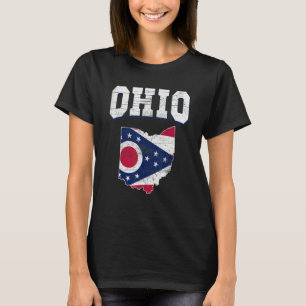 Us-Bürger stolz Amerika Staatsflagge Landkarte Ohi T-Shirt