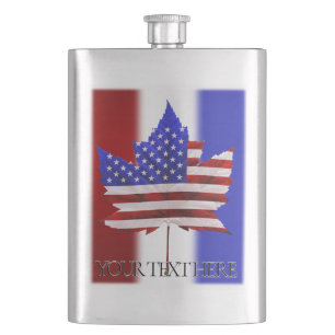 US Canada Flask Custom USA Canada Flag Drink Flask Flachmann