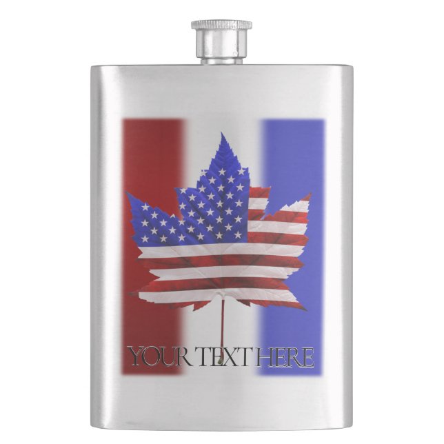 US Canada Flask Custom USA Canada Flag Drink Flask Flachmann (Vorderseite)