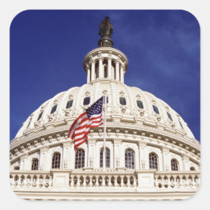 US capitol building, Washington DC Quadratischer Aufkleber