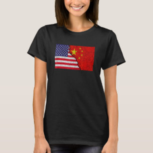 US-China Vintage Flagge für chinesische Amerikaner T-Shirt