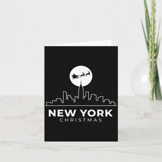 Us Cities New York Christmas Skyline Nyc Holiday S Karte (Vorderseite)