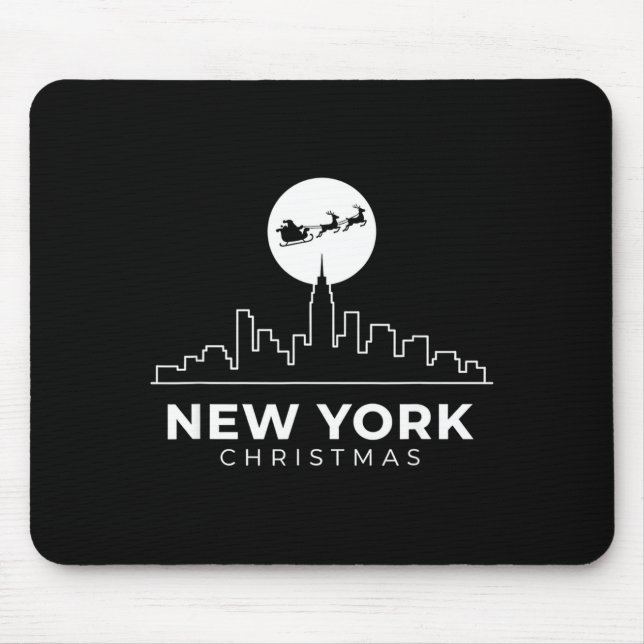 Us Cities New York Christmas Skyline Nyc Holiday S Mousepad (Vorne)