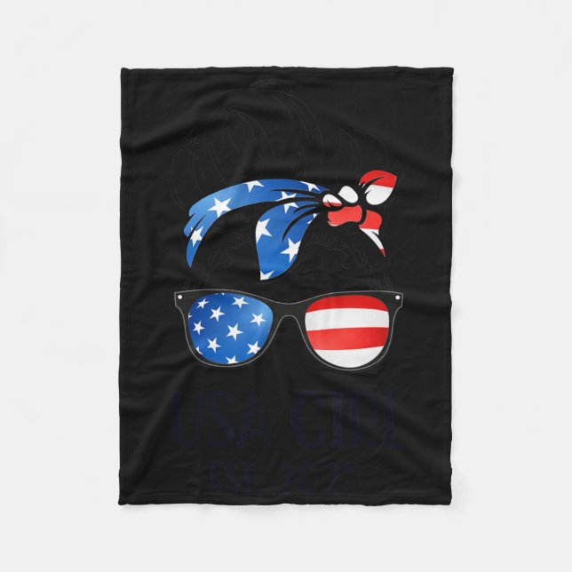 Us Citizen Est 2025 New Citizenship American Usa G Fleecedecke (Vorderseite)