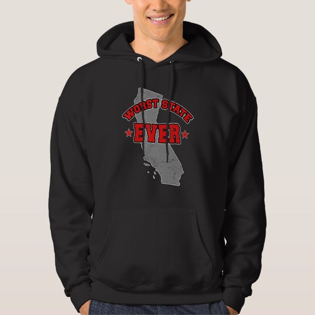 US Citizen Proud America Land Map Worst State Cali Hoodie (Vorderseite)