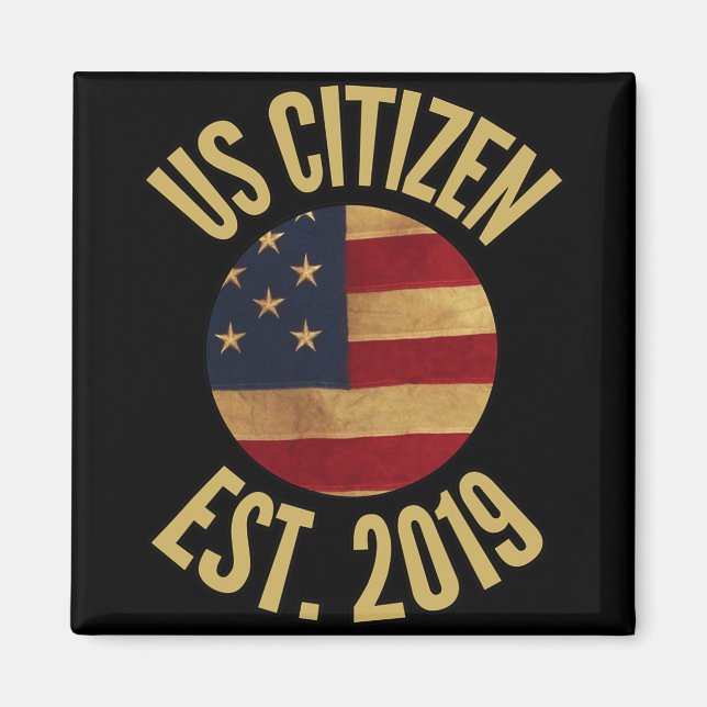 Us Citizenship 2019 Gif American Flag Usa  Magnet (Vorne)