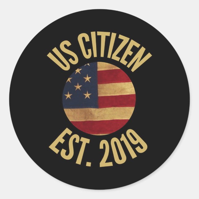 Us Citizenship 2019 Gif American Flag Usa  Runder Aufkleber (Vorderseite)