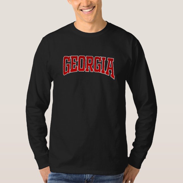 US City Georgia Throwback American Hex Pattern Des T-Shirt (Vorderseite)