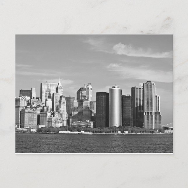 US Cityscape: New York Skyline #2 [Graustufen] Postkarte (Vorderseite)