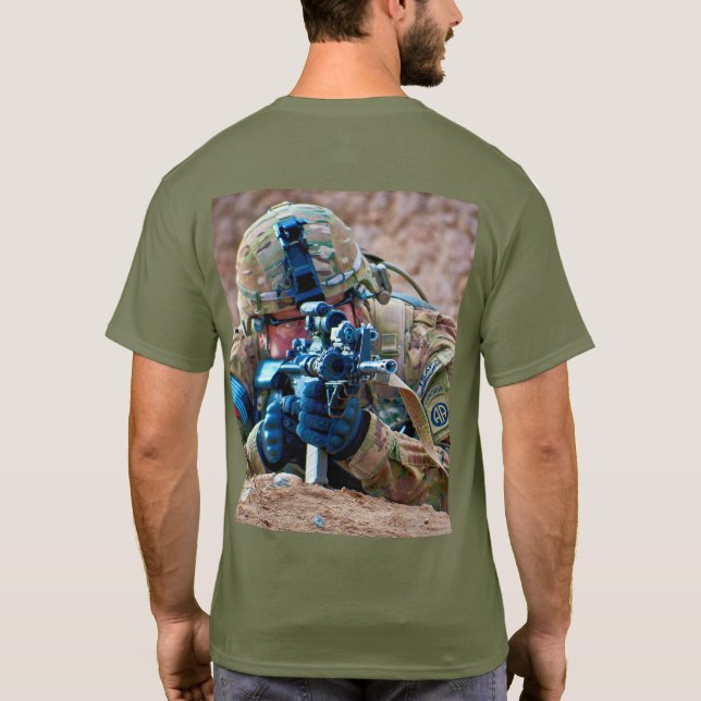 US COMBAT SQUAD - US-Im Flugzeug Fallschirmjäger T-Shirt (Rückseite)