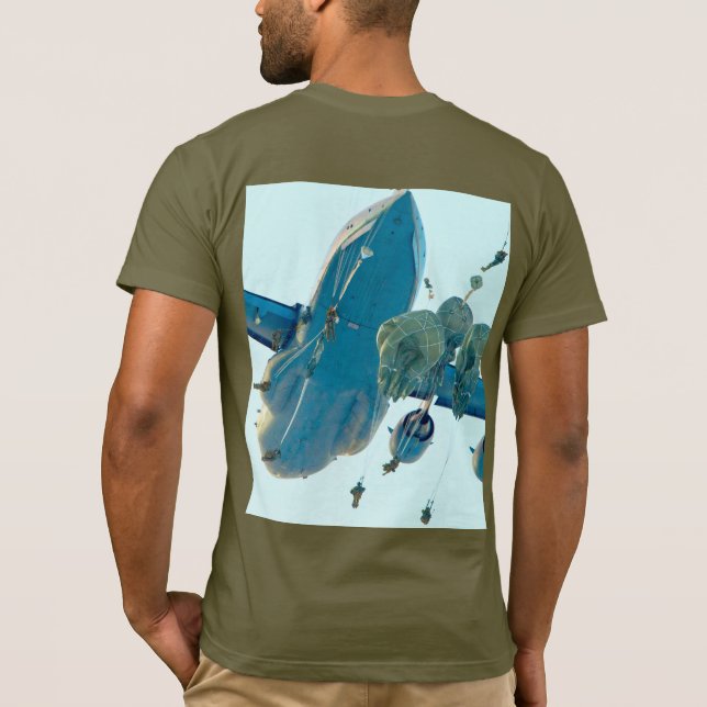 US COMBAT SQUAD - US-Im Flugzeug Fallschirmjäger T-Shirt (Rückseite)