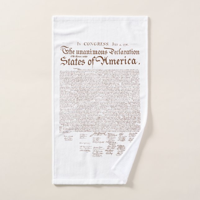 US Declaration of Independence Badhandtuch Set (Handtuch)