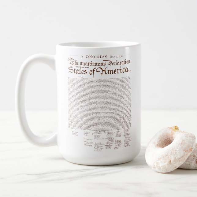US Declaration of Independence Kaffeetasse (Mit Donut)