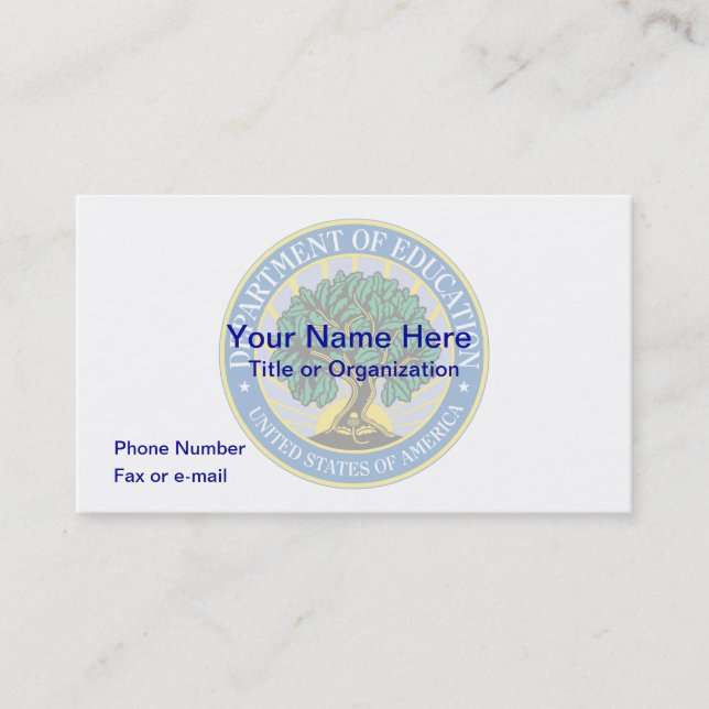US Department of Bildung Business Card Visitenkarte (Vorderseite)
