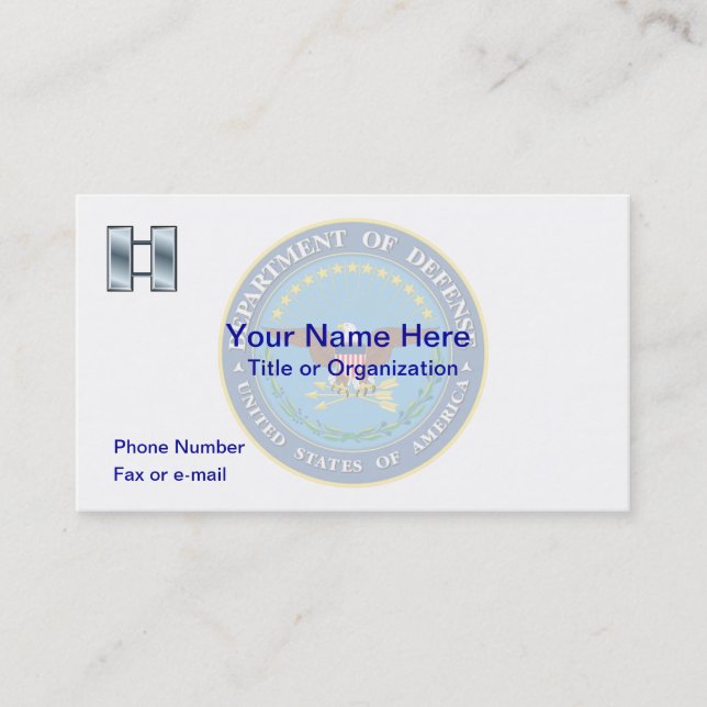 US Department of Defense O3 Business Card Visitenkarte (Vorderseite)