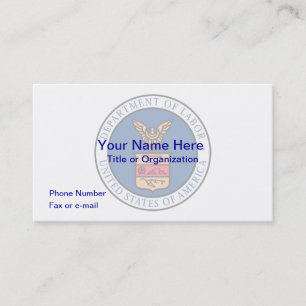 US Department of Labour Business Card Visitenkarte