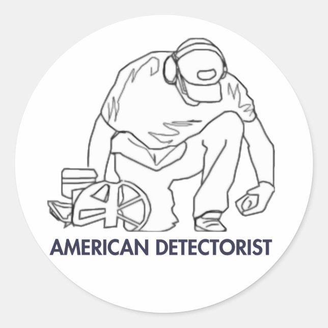 US-Detectorist Runder Aufkleber (Vorderseite)