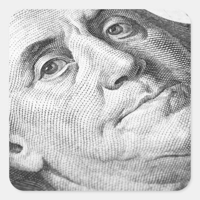US-Dollar Quadratischer Aufkleber (Vorderseite)