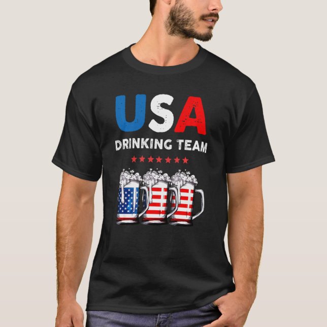 US Drink Team Funny Drink Beer Lover T-Shirt (Vorderseite)