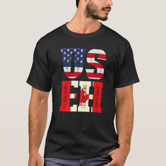 US Eh America USA Flaggen Vereinigte Staaten Ameri T-Shirt (Vorderseite)