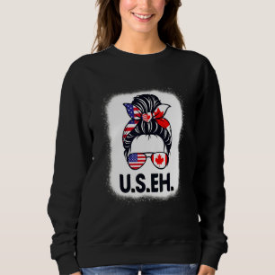 US Eh American Canadian Flag Canada Day Messuns Sweatshirt