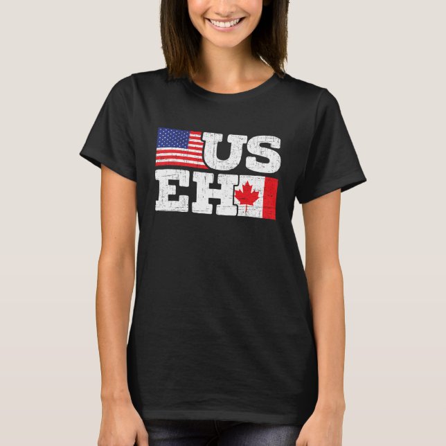 US EH Canada America Flag Mapslaf Leaf Proud Canuc T-Shirt (Vorderseite)