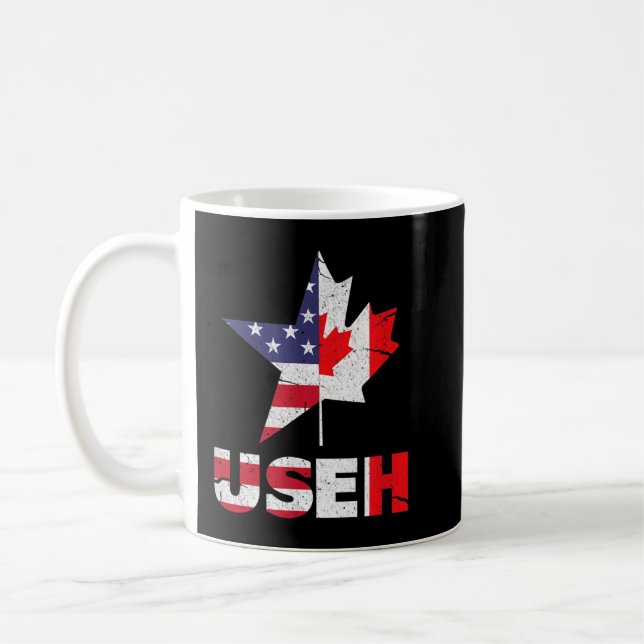 US EH Funny Canada American Flag Kaffeetasse (Links)