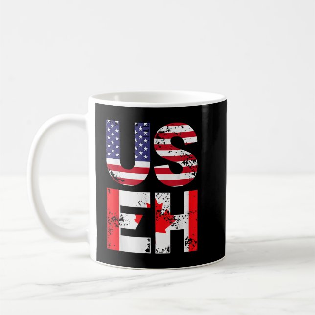 US EH Funny Canada American Flag Kaffeetasse (Links)