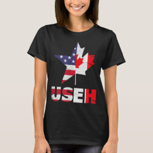 US EH Funny Canada American Flag T-Shirt