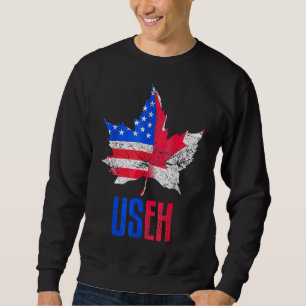Us Eh Leaf Kanadische Amerikanische Flagge Kanada Sweatshirt