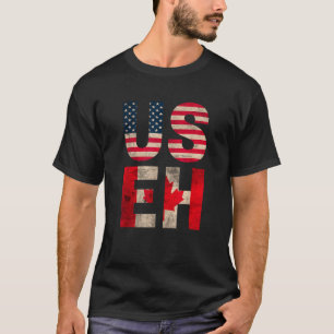 US EH USA KANADA Flagge retro vintage Männer Fraue T-Shirt