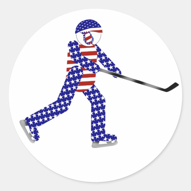 US-Eishockey Runder Aufkleber (Vorderseite)