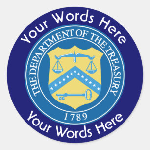 US-Finanzministerium - Zollaufkleber Runder Aufkleber