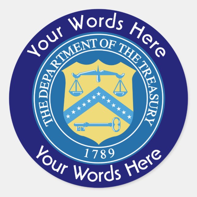 US-Finanzministerium - Zollaufkleber Runder Aufkleber (Vorderseite)