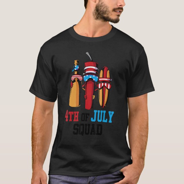 US Fireworks American Hotdog Patriotic 4. Jul T-Shirt (Vorderseite)