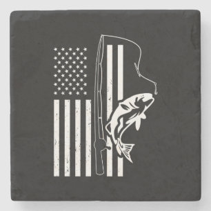 US-Fischereiflagge Steinuntersetzer