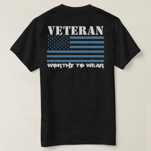 US Flag AIR FORCE BLAU - Veteran - Zu tragen lohnt T-Shirt (Design Rückseite)