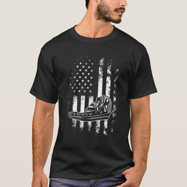 US Flag Airboat T Shirt (Vorderseite)
