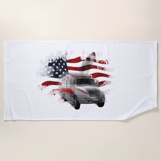 US Flag Ambulance Handtuch EMT Paramedic (Vorderseite)