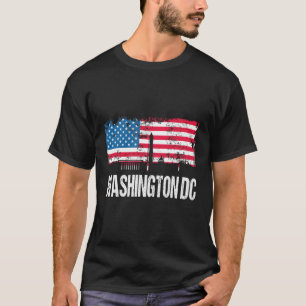 US Flag American City Skyline Washington Dc T-Shirt