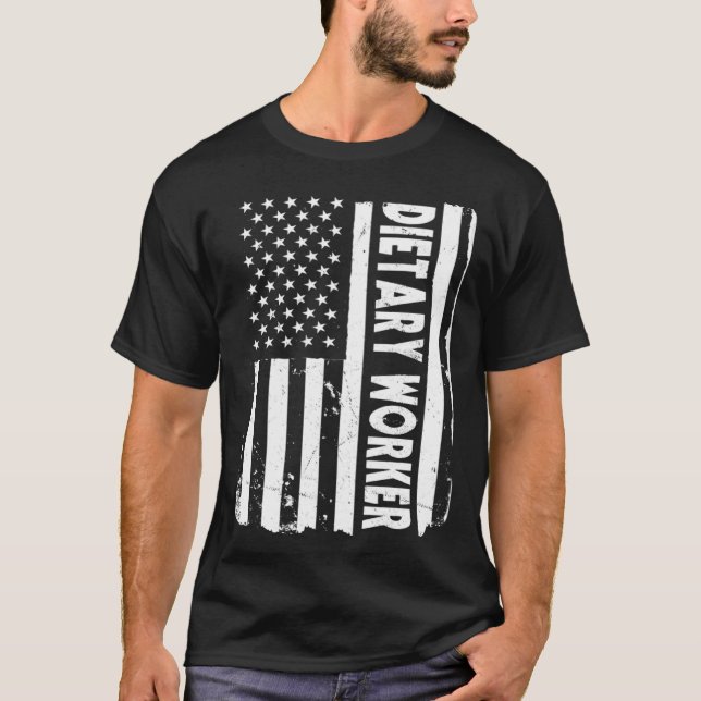 US-Flag "American Dietary Worker" T-Shirt (Vorderseite)