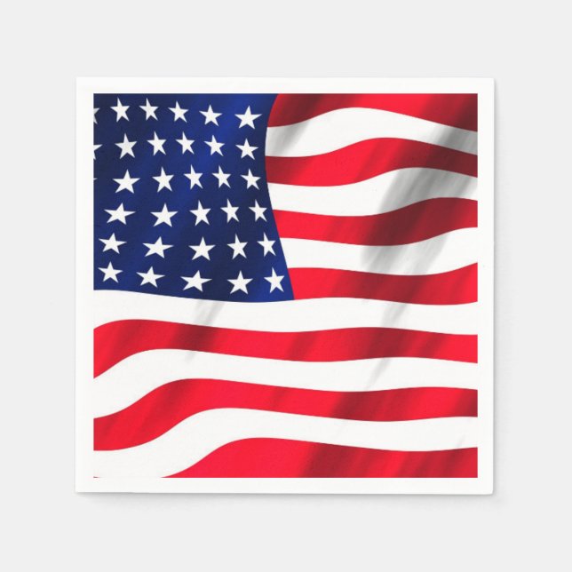 US Flag American Flag Amerikanische Unabhängigkeit Serviette (Vorderseite)