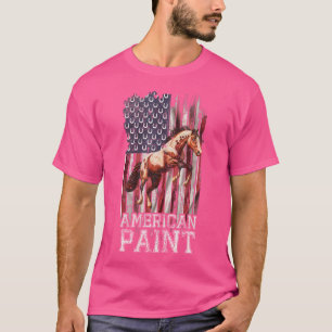 Us Flag American Paint Horse Liebhaber Reiten T-Shirt