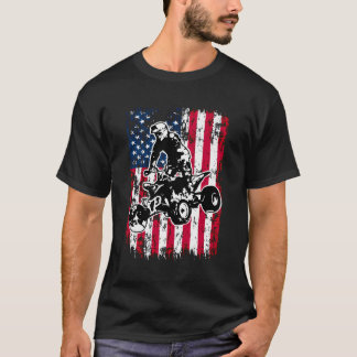Us Flag Atv Rider Utv 4. Juli Racing American Pat T-Shirt