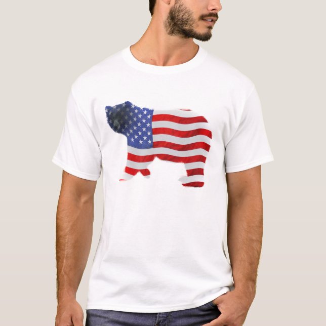 US FLAG & BEAR USA-artiges Patriotisches Shirt (Vorderseite)
