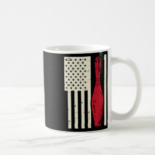 US Flag Bowling Button Vintag Patriotic Bowler Wom Kaffeetasse